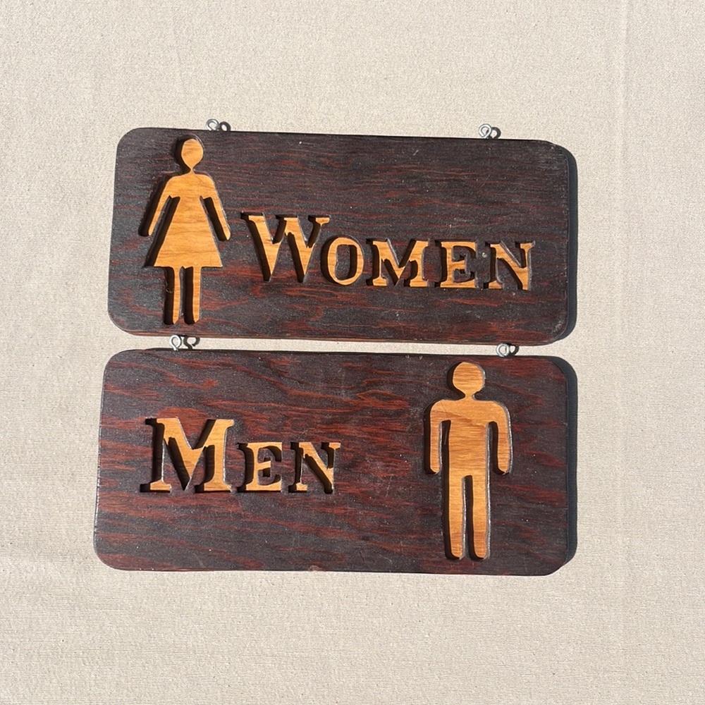 Women & Men wooden signs